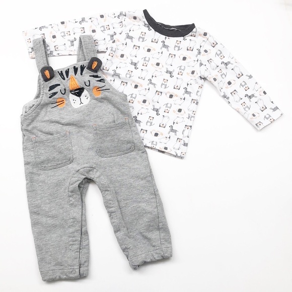 Little Lad Other - Little Lad baby boys animal print long sleeve + overalls outfit